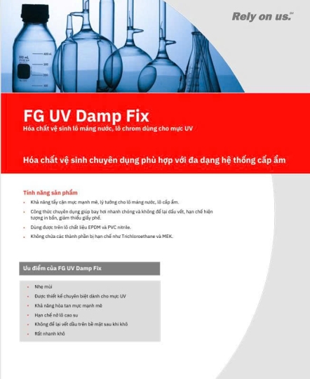FG UV Damp Fix - hóa chất vệ sinh lô máng nước, lô chrom dùng cho mực UV
