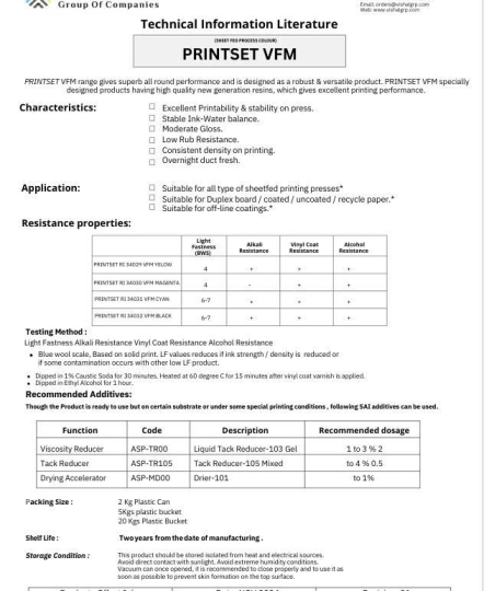 Mực in offset VFM, Mực in gốc dầu thực vật